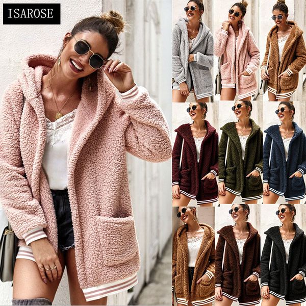 isarose women winter coats hooded fluffy zipper long sleeve soft hip length coat hoodie 8 colors casual outerwear with pockets 210422, Black
isarose women winter coats hooded fluffy zipper long sleeve soft hip length coat hoodie 8 colors casual outerwear with pockets 210422, Black