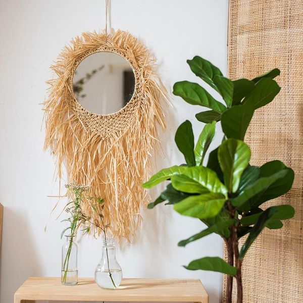 mirrors handmade woven rattan fringe wheat wall mirror straw haging tapestry decoration for home living room decor
mirrors handmade woven rattan fringe wheat wall mirror straw haging tapestry decoration for home living room decor