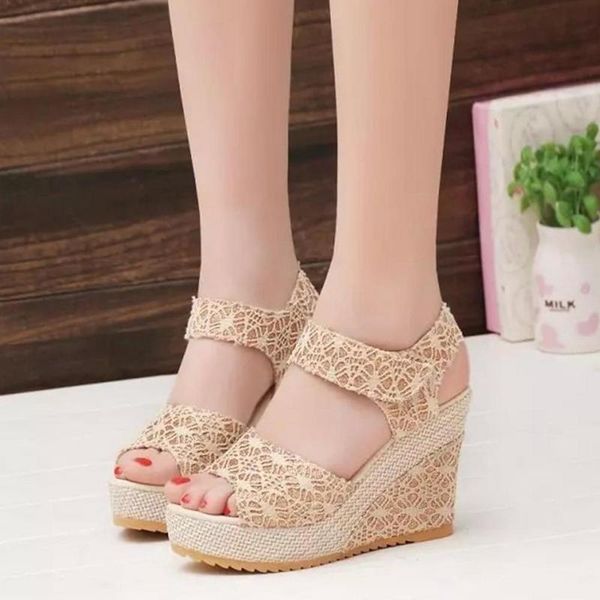 sandals women's bohemian lace-up wedge slippers elegant casual open toe fish mouth high heels comfortable viscose shoes, Black
sandals women's bohemian lace-up wedge slippers elegant casual open toe fish mouth high heels comfortable viscose shoes, Black
