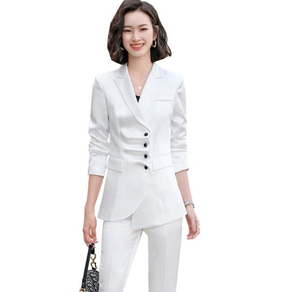 women's two piece pants fashion pleated blazer jacket and trouser pant suit women office ladies white blue black female formal set for
women's two piece pants fashion pleated blazer jacket and trouser pant suit women office ladies white blue black female formal set for