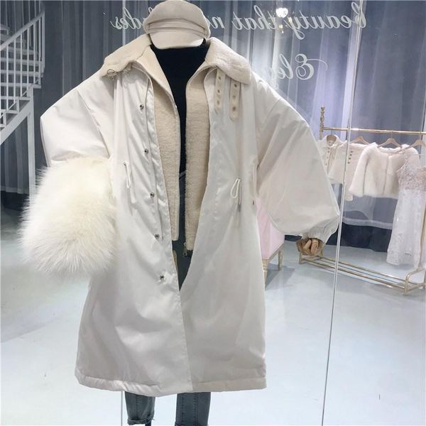 women's trench coats 2021 autumn winter fashion streetwear lambs wool patchwork long coat women outerwear, Tan;black
women's trench coats 2021 autumn winter fashion streetwear lambs wool patchwork long coat women outerwear, Tan;black