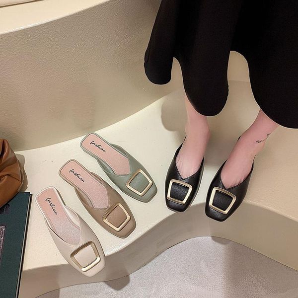 fashion baotou half slippers arrival outdoor vacation sandals zapatos de dama flat for women temperament casual, Black
fashion baotou half slippers arrival outdoor vacation sandals zapatos de dama flat for women temperament casual, Black