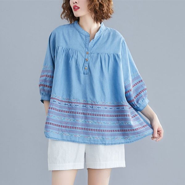 oversized women denim casual shirts new arrival summer simple style vintage embroidery loose female jean s3383 210412, White
oversized women denim casual shirts new arrival summer simple style vintage embroidery loose female jean s3383 210412, White