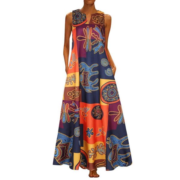 v neck womens dress women summer plus size print daily casual sleeveless vintage bohemian maxi female fashion vestidos b, Black;gray
v neck womens dress women summer plus size print daily casual sleeveless vintage bohemian maxi female fashion vestidos b, Black;gray