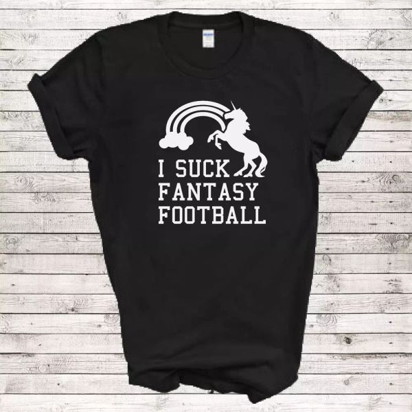 i suck at fantasy football league team loser unicorn rainbow funny black t-shirt, White;black
i suck at fantasy football league team loser unicorn rainbow funny black t-shirt, White;black