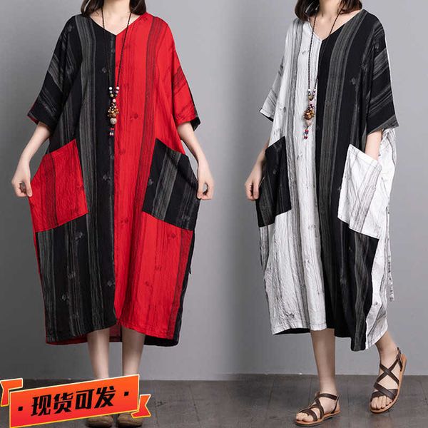 artistic retro national style plus size loose slimming printed splicing v neck dress for women summer 210615, Black;gray
artistic retro national style plus size loose slimming printed splicing v neck dress for women summer 210615, Black;gray