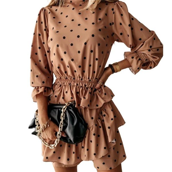 casual dresses women's mini dress, long sleeve mock neck polka dots elastic waist ruffle hem chiffon dress, Black;gray
casual dresses women's mini dress, long sleeve mock neck polka dots elastic waist ruffle hem chiffon dress, Black;gray