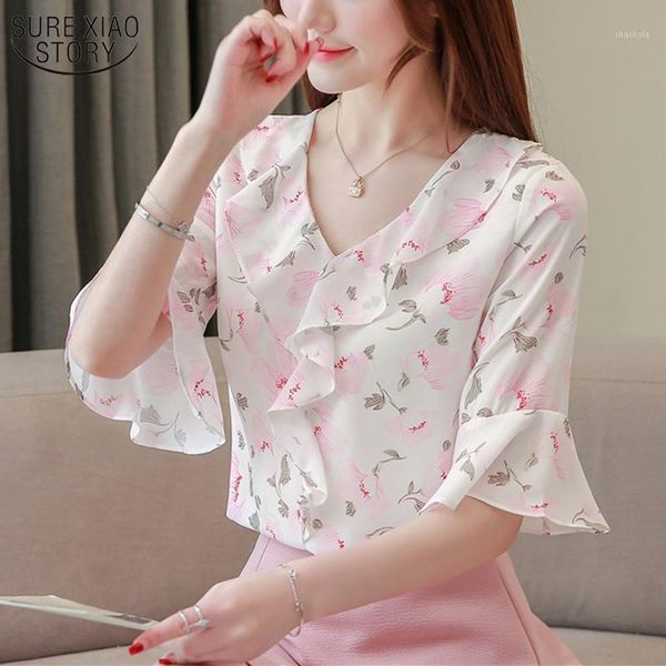 plus size 3xl loose all-match chiffon blouse summer sweet printed woman's shirts flare sleeve v-neck fashion women blouses 10074, White
plus size 3xl loose all-match chiffon blouse summer sweet printed woman's shirts flare sleeve v-neck fashion women blouses 10074, White