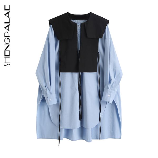 women's blouses & shirts shengpalae fashion hit color splice shirt female long sleeve casual turn-down collar loose blouse za3271 kmz8, White
women's blouses & shirts shengpalae fashion hit color splice shirt female long sleeve casual turn-down collar loose blouse za3271 kmz8, White