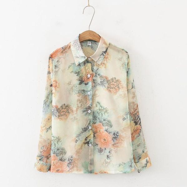 women's blouses & shirts fashion chiffon floral 2021 spring summer long sleeve causal blusas mujer, White
women's blouses & shirts fashion chiffon floral 2021 spring summer long sleeve causal blusas mujer, White