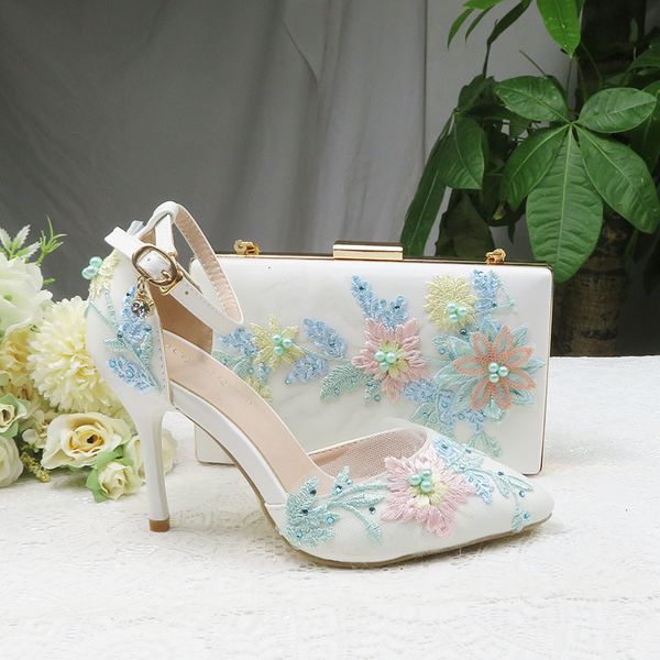 dress shoes summer mint green flower wedding shoes with matching bags high heels pointed toe ankle strap party shoe and ba 0ux0, Black
dress shoes summer mint green flower wedding shoes with matching bags high heels pointed toe ankle strap party shoe and ba 0ux0, Black