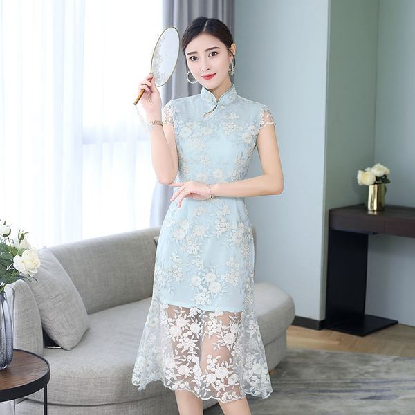 oversize 3xl elegant orientale women flower embroidery lace qipao chinese mandarin collar chiffon mermaid cheongsam, Red
oversize 3xl elegant orientale women flower embroidery lace qipao chinese mandarin collar chiffon mermaid cheongsam, Red