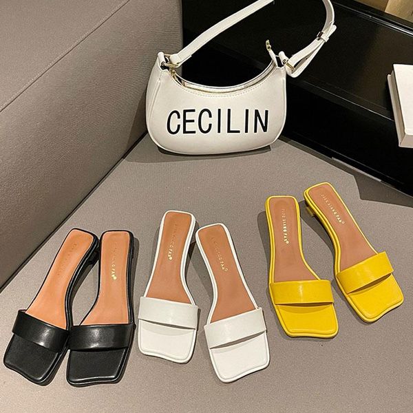 slippers 2021 summer square toe shoes women low heeled sandals outdoor flip flops beach mules slides female, Black
slippers 2021 summer square toe shoes women low heeled sandals outdoor flip flops beach mules slides female, Black