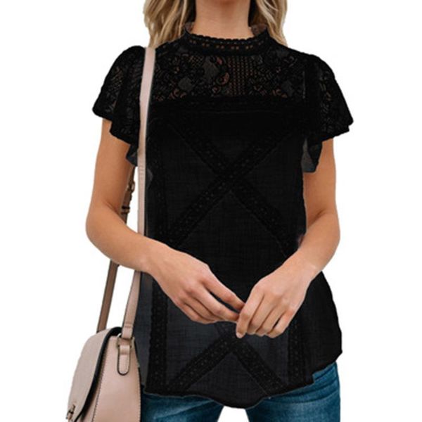 women's blouses & shirts women blouse black lace patchwork casual short sleeve shirt ladies o neck slim harajuku blusas mujer de moda, White
women's blouses & shirts women blouse black lace patchwork casual short sleeve shirt ladies o neck slim harajuku blusas mujer de moda, White