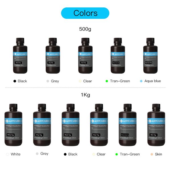 anycubic 405nm uv resin for 3d printer for pn/pn s uv sensitive resin basic 500g/1kg liquid bottle 3d printing material
anycubic 405nm uv resin for 3d printer for pn/pn s uv sensitive resin basic 500g/1kg liquid bottle 3d printing material