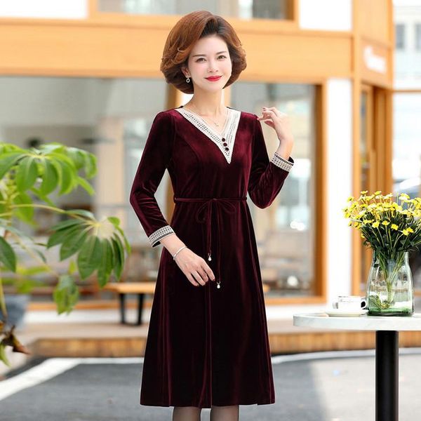 casual dresses velvet dress long sleeve v-neck women spring autumn bottom fashion plus size middle age mother sashes vestido, Black;gray
casual dresses velvet dress long sleeve v-neck women spring autumn bottom fashion plus size middle age mother sashes vestido, Black;gray