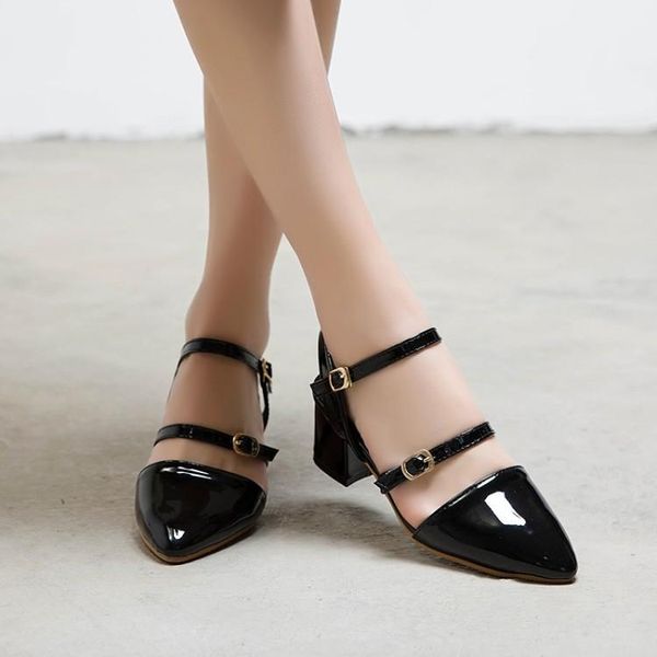 oversized high heels sandals women shoes woman summer ladies mary jane wears pointed straps for women's, Black 
oversized high heels sandals women shoes woman summer ladies mary jane wears pointed straps for women's, Black