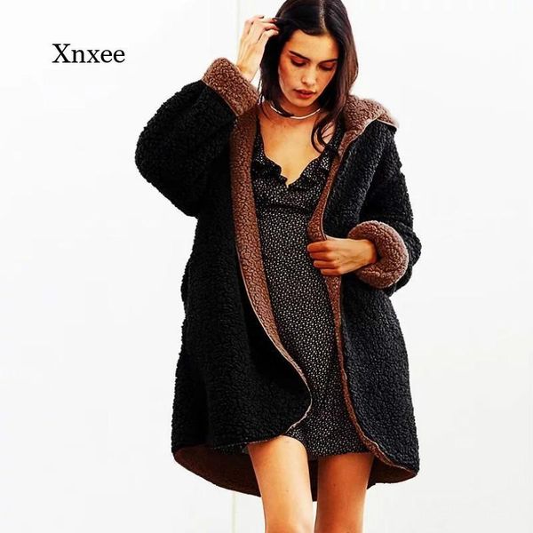 women's jackets winter double-sided soft fleece hooded lamb leather jacket wool retro parka coat, Black;brown
women's jackets winter double-sided soft fleece hooded lamb leather jacket wool retro parka coat, Black;brown