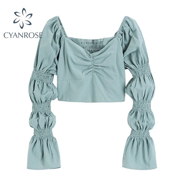 spring fitting blouse women solid square collar puff long sleeve crop shirt mujer blusas elegant korean female 210515, White
spring fitting blouse women solid square collar puff long sleeve crop shirt mujer blusas elegant korean female 210515, White