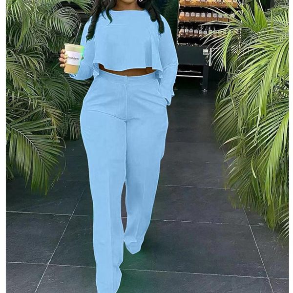 women's two piece pants elegant work wear set fall clothes for women ruffles crop and wide leg suits matching sets club outfits, White
women's two piece pants elegant work wear set fall clothes for women ruffles crop and wide leg suits matching sets club outfits, White