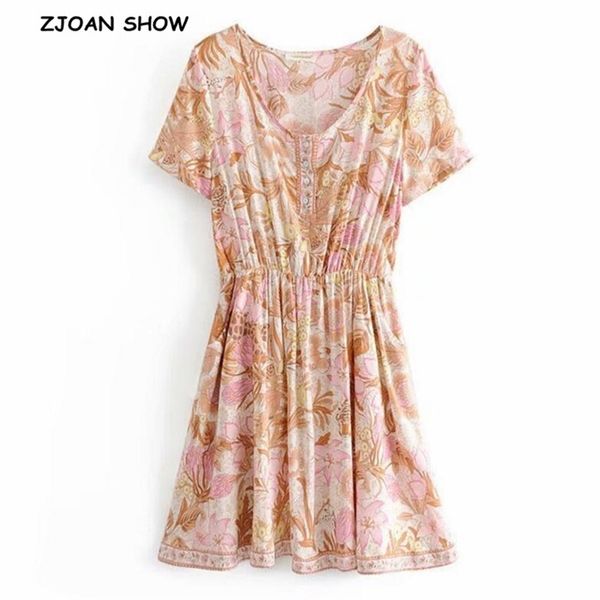 bohemian o neck orange pink flower print dress ethnic woman summer short sleeve elastic waist dress dresses 210429, Black;gray
bohemian o neck orange pink flower print dress ethnic woman summer short sleeve elastic waist dress dresses 210429, Black;gray