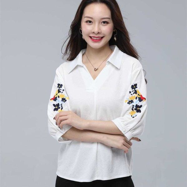 women spring summer style casual short sleeve v-neck print shirt plus size loose elegant blusas df3567 210609, White
women spring summer style casual short sleeve v-neck print shirt plus size loose elegant blusas df3567 210609, White