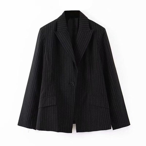 women's suits & blazers women autumn striped suit 2021 fashion girls femme lapel button loose female office lady stylish high street ou, White;black
women's suits & blazers women autumn striped suit 2021 fashion girls femme lapel button loose female office lady stylish high street ou, White;black