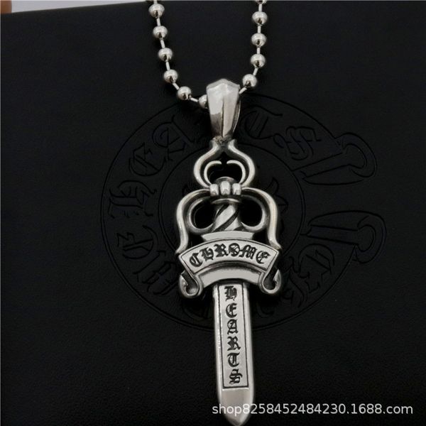 ch croquetai sier holy sword cross pendant japanese and korean punk hip hop personality couple necklace, Silver
ch croquetai sier holy sword cross pendant japanese and korean punk hip hop personality couple necklace, Silver