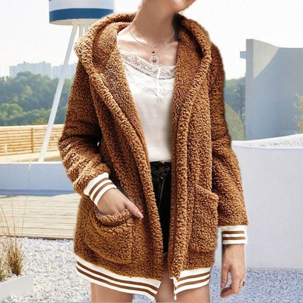 women's fur & faux 2021 autumn coat women winter teddy female jacket ladies hooded fluffy outwear 4xl 5xl, Black
women's fur & faux 2021 autumn coat women winter teddy female jacket ladies hooded fluffy outwear 4xl 5xl, Black