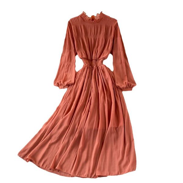 casual dresses autumn women brown/green/yellow chiffon long dress vintage ruffle stand collar puff sleeve a-line party robe female clothes, Black;gray
casual dresses autumn women brown/green/yellow chiffon long dress vintage ruffle stand collar puff sleeve a-line party robe female clothes, Black;gray