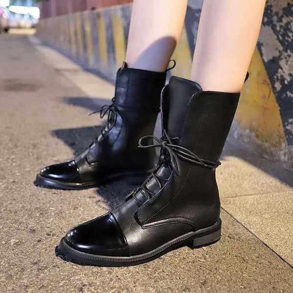 women mid-calf boots chaussure low heels booties plus size gladiator pu leather lace up shoes woman, Black
women mid-calf boots chaussure low heels booties plus size gladiator pu leather lace up shoes woman, Black