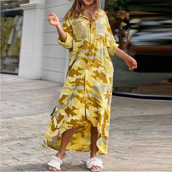 casual dresses women causal turn-down collar buttons shirt spring summer long sleeve sequins pockets camouflage print party k074, Black;gray
casual dresses women causal turn-down collar buttons shirt spring summer long sleeve sequins pockets camouflage print party k074, Black;gray