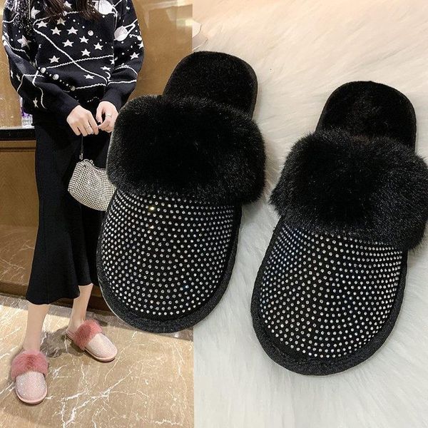 slippers 2021 winter indoor soft fluffy plush platform flat shoes heel non-slip luxury designer casual ladies, Black
slippers 2021 winter indoor soft fluffy plush platform flat shoes heel non-slip luxury designer casual ladies, Black