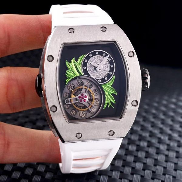 wristwatches luxury men automatic mechanical skeleton silver white green fleur rubber stainless steel watch tourbillion flower, Slivery;brown
wristwatches luxury men automatic mechanical skeleton silver white green fleur rubber stainless steel watch tourbillion flower, Slivery;brown