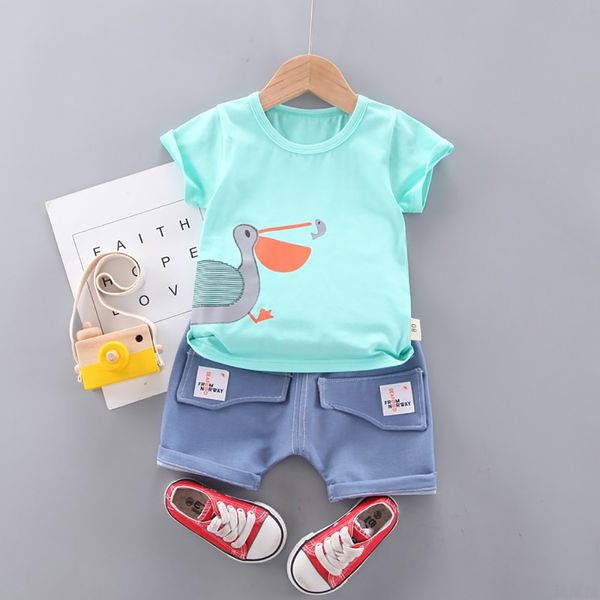 new design good quality factory price fashion selling childrens cartoon print round neck t-shirt shorts two-piece suit, White
new design good quality factory price fashion selling childrens cartoon print round neck t-shirt shorts two-piece suit, White