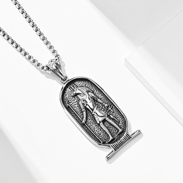 pendant necklaces ancient egyptian god anubis death stainless steel necklace retro made old wolf, Silver
pendant necklaces ancient egyptian god anubis death stainless steel necklace retro made old wolf, Silver