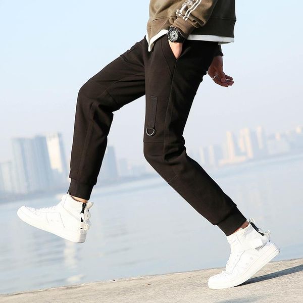 spring and summer men's multi-pocket drawstring casual pants solid color stitching overalls sports beam tide, Black
spring and summer men's multi-pocket drawstring casual pants solid color stitching overalls sports beam tide, Black