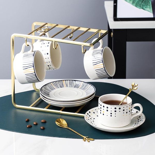 ceramic coffee cup set and saucers with gold spoon 150ml porcalian afternoon-tea party drinkware cups &
ceramic coffee cup set and saucers with gold spoon 150ml porcalian afternoon-tea party drinkware cups &