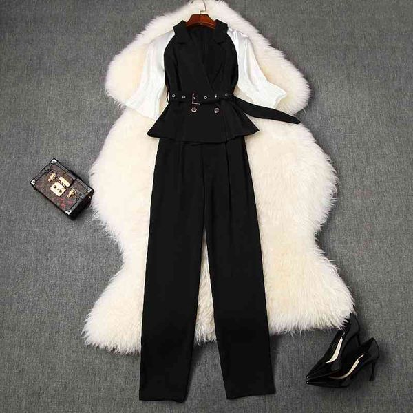women's two piece pants women office lady wear black pant and set summer color block patchwork white sleeve blazer outfit
women's two piece pants women office lady wear black pant and set summer color block patchwork white sleeve blazer outfit