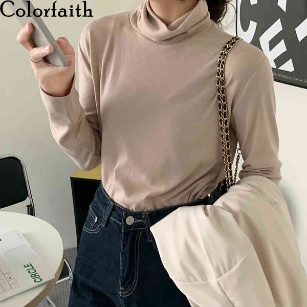 colorfaith new women spring autumn t-shirt solid bottoming basic slim wild turtleneck korean minimalist lady t3856 210413, White
colorfaith new women spring autumn t-shirt solid bottoming basic slim wild turtleneck korean minimalist lady t3856 210413, White