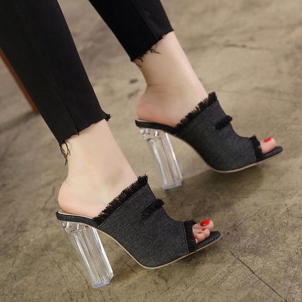 slippers zar a woman 2021 shoes spring summer fashion crystal denim 10cm thick high heels sandals prom women, Black
slippers zar a woman 2021 shoes spring summer fashion crystal denim 10cm thick high heels sandals prom women, Black