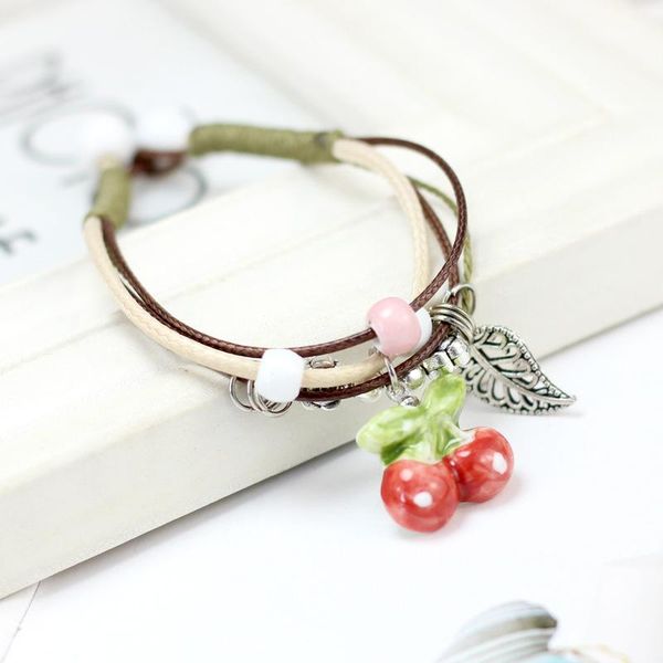 charm bracelets 1pcs fashion fruit strawberry ancients handmade ceramic beads gift women's bracelet jewelry, Golden;silver
charm bracelets 1pcs fashion fruit strawberry ancients handmade ceramic beads gift women's bracelet jewelry, Golden;silver