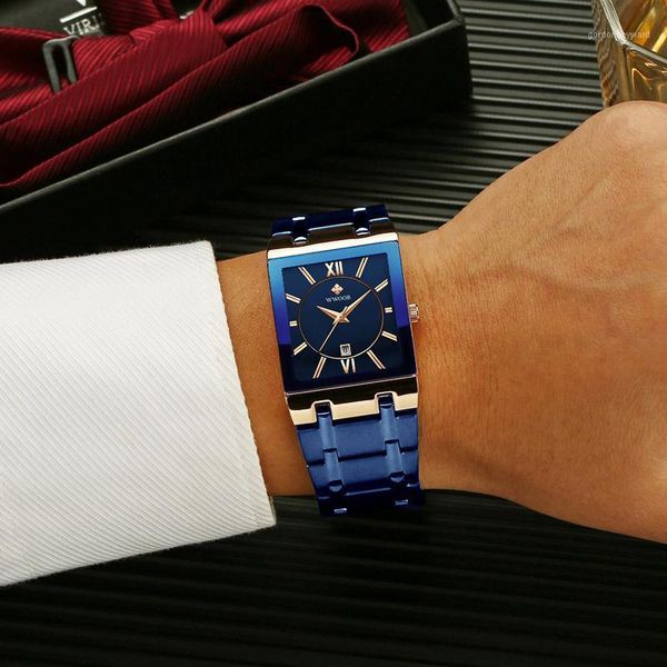 wristwatches fashion mens watches wwoor waterproof quartz watch for men square blue stainless steel clock relogio masculino, Slivery;brown
wristwatches fashion mens watches wwoor waterproof quartz watch for men square blue stainless steel clock relogio masculino, Slivery;brown