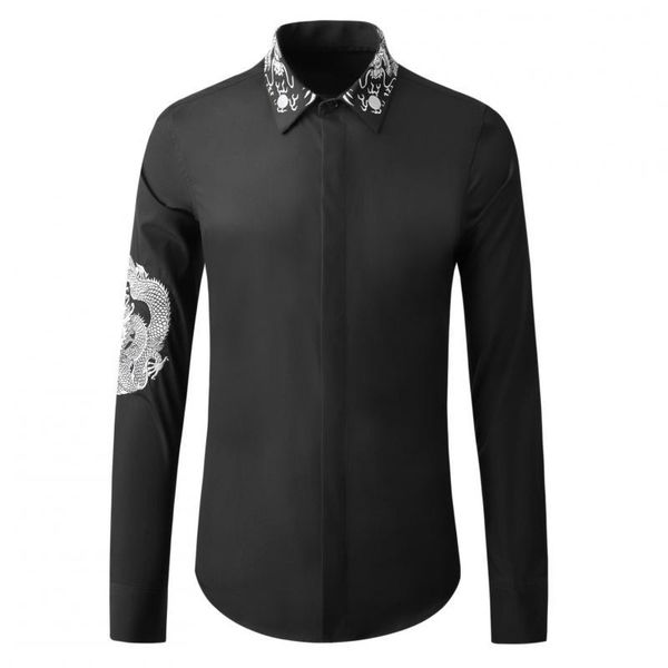minglu cotton male shirts luxury long sleeve chinese dragon embroidery casual mens dress fashion slim fit party man shirt men's, White;black
minglu cotton male shirts luxury long sleeve chinese dragon embroidery casual mens dress fashion slim fit party man shirt men's, White;black