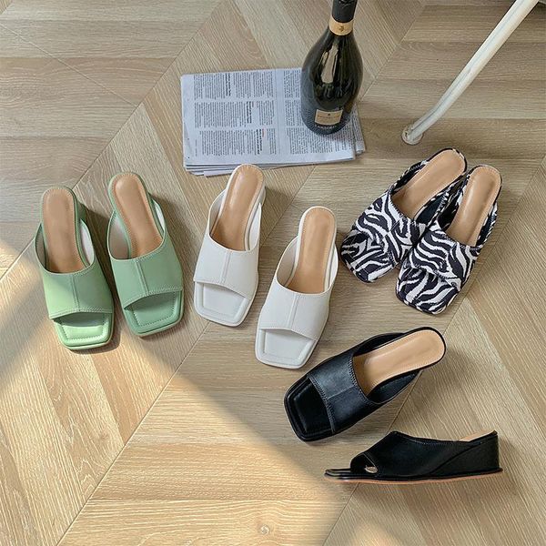 slippers women summer fashion thick heels shoes pu leather mid woman slipper square toe ladies slides wedges pumps 2021, Black
slippers women summer fashion thick heels shoes pu leather mid woman slipper square toe ladies slides wedges pumps 2021, Black