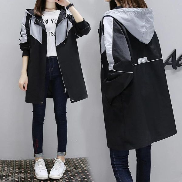 women grey trench coat 2021 spring autumn loose casual hooded long coats ladies vintage streetwear patchwork windbreaker women's, Tan;black
women grey trench coat 2021 spring autumn loose casual hooded long coats ladies vintage streetwear patchwork windbreaker women's, Tan;black