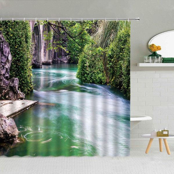 natural scenery shower curtain forest waterfall river green plant landscape bathroom decor waterproof fabric hooks curtains set
natural scenery shower curtain forest waterfall river green plant landscape bathroom decor waterproof fabric hooks curtains set