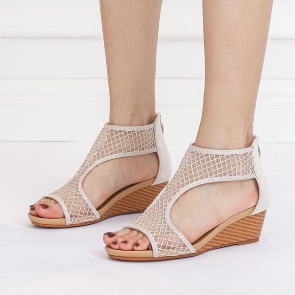 sandals sarairis fashion summer air mesh cover heel women shoes plus size 42 wedges zipper casual, Black
sandals sarairis fashion summer air mesh cover heel women shoes plus size 42 wedges zipper casual, Black