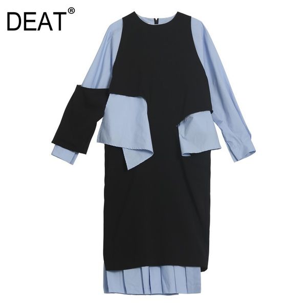 deat women spliced irregular hit color dress new round neck long sleeve loose fit fashion tide spring autumn 2021 13f314, Black;gray
deat women spliced irregular hit color dress new round neck long sleeve loose fit fashion tide spring autumn 2021 13f314, Black;gray