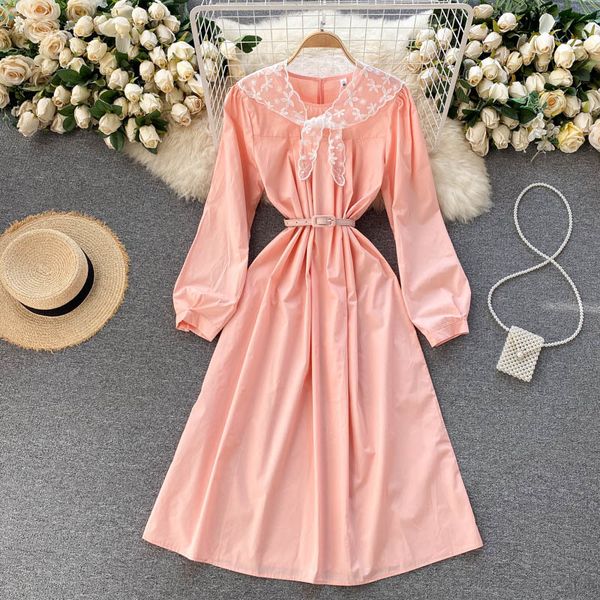 singreiny women french solid dress sweet puff sleeve o neck elegant belt a-line dresses spring fashion streetwear midi dress 210419, Black;gray
singreiny women french solid dress sweet puff sleeve o neck elegant belt a-line dresses spring fashion streetwear midi dress 210419, Black;gray